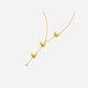 Saturday blessing yellow 18K gold butterfly necklace birthday gift for girlfriend C0616296 40+5cm