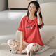 Cha Xiao A pajamas for women summer short-sleeved loose pajamas shorts Korean style cropped pants casual home clothing women suit N64 T-9848 (suit shorts) 3XL (160-180Jin [Jin equals 0.5 kg])