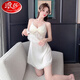 
LangSha (LangSha) light luxury sexy suspender lace ice ribbon chest pad pajamas women nightgown women 2025 new white [js9227] white chest pad L size 100-115Jin [Jin equals 0.5 kg]