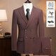 TPZBWG high-end brand double-breasted suit suit set for men 2025 new business casual collar two-piece set black M 170