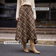 Xiangying Maillard Coffee Color Plaid Skirt Women's 2025 Autumn New Style Unique and Unique Irregular High Waist Skirt Coffee Color M 160/64A/95-110Jin Jin is equal to 0.5 kg