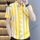 
Playboy (PLAYBOY) plaid shirt men's short-sleeved summer casual handsome Korean style slim-fitting trend men's shirt versatile half-sleeved inch shirt 838 yellow L 105-119Jin [Jin equals 0.5 kg]