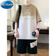 A 21 Funb Teenage Summer Sports Costume T-shirt à manches courtes Boy de 12-15 ans Étudiants de lycée Handsome 13 Vêtements masculins pour enfants 3523-5 Costume noir [Short à manches + shorts] 175 L (environ 100-120 Jin [Jin équivaut à 0,5 kg]))