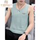 Modal Pure Cotton Weste Herren Trendy Weste Slim Fit Persönlichkeit Trendy Summer Sports Wear Bottoming Herren -Ärmel -T -Shirt 18 Sets - M9232 Bean Grün + M9793 Blaues Grau M [Vorschlag: 85 Jin [Jin gleich 0,5 kg] bis 100 Jin [Jin Equals gleichen 0,5 kg]]]