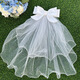 Jingli Jingda Bailu same style high-end fluffy gauze bridal veil female super fairy certificate registration photo bow bow proposal headdress white veil hairpin style