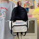 
Transparent pain bag Japanese backpack Barji large capacity backpack cute ins student bag school bag women's backpack black