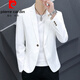 Pierre Cardin Herrenanzug koreanischer Stil Slim Fit Trendy Herren Single Deck Coat Herbst Neue, vielseitige, lässige und hübsche kleine Anzug 717 Schwarz (Einzelanzug) Ein Stück 2xl (140-152jin [Jin gleich 0,5 kg]))