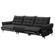 Lezhibao LAZBOY Sofá Sala de estar NUEVA FUNCIÓN ELÉCTRICA SOFA Sofá retro retro Bach 683 Obsidiana Black-2.41 metros-tres-persona Dual Electric Electric