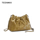 Tianmeiyi Bag féminin Sac nuage de vache de vache Nouveau sac plié chinois plié petit sac à balle en or sac d'anniversaire cadeau pour petite amie Olive Green