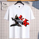 Vêtements Yuandi T-shirt Beria Beria Print Summer Boys and Girls Étudiants abstraits Big Child's Top Children's Clothes #beria 06 # Black One Size 12035-40Jin [Jin est égal à 0,5 kg]