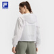 FILA Oficial de la chaqueta tejida de mujeres 2025 Autumn New Fitness Sports Simple Loose Caplaed Top Jade White S 160/80a/S