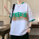 QLTQZQ Sommer kurzärmelig T-Shirt Boy 12-15 Jahre alte Schüler der Junior High School 13 trendy hübsch 14 Jugendliche Lose Top 695 Grün (einzelne kurzärmelige) Qualitäts-Upgrade M 85-110jin [Jin gleich 0,5 kg]