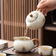 Tangfeng Ru Kiln Kung Fu tea set complete set for home office reception and tea making special ceramic teapot teacup teatray small set Four Autumn Tea Tray + Jiangya Xishi Pot + 4 male cups