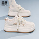 Senma bread shoes women's shoes mesh breathable outdoor sports shoes small white shoes 2025 new summer thick-soled height-enhancing casual shoes Mika color 38