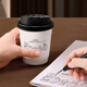 Circle joy disposable paper cup coffee cup with lid thickened anti-scalding hot drink office household milk tea cup 25 pieces 340ml