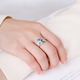 HEEKAIYI Aquamarine Ring Women's Diamond Ring Luxury Jewelry Chinese Valentine's Day Birthday Gift for Wife and Girlfriend Selected Aquamarine Ring 2.5 carats Take the photo and mark the circle number