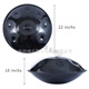 Pan de mano Pan Handpan Drum 10 tonos 9 tonos Hecho a mano Guzo de grado Hueco Huguía Proceso de endurecimiento de acero Tambor de acero Instrumento de percusión Flying Instrumento Plata 10 tonos