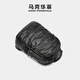 Mark Huafei Business genuine leather backpack with head layer cowhide large capacity trendy backpack deep black