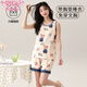 
Modal integrated pajamas with breast pad for women in summer pure cotton thin vest for women in summer sleeveless home clothes suit for women in outdoor clothes - Y9859 M Women Recommended 80-100Jin [Jin equals 0.5 kg]