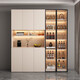 Shuaishi Massivholz Seitenschrank hoher Schrank moderne einfache Wand integrierte Essschrank Wohnzimmer Weinschrank Eingangsschrank kann maßgeschneidert werden.