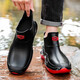 Bottes de pluie à tube court d'été pour hommes non glissés résistants aux bottes de pluie à toit bas des chaussures en caoutchouc Chaussures étanches de carrosseries
