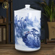 BOMP rice cylinder ceramic storage jar moisture-proof and insect-proof household with lid Chinese retro 40/50 Jin Jin equals 0.5 kg 100 Jin Jin equals 0.5 kg water tank Jingdezhen Huangshan Scenic Spot winter melon shape 100 Jin Jin equals 0.5 kg water capacity water capacity