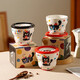 Cartoon cat holding coffee cup, lady's good-looking mug, latte cup, ceramic cup, household water cup, holding coffee cup + red edge saucer