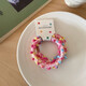 Edamame hair band braided children's headband twist circle high elasticity sweet ice cream color non-damaging ponytail hair accessory mixed color 5 pieces in bag