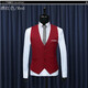 ZoScheck Korean version jacket suit men's vest men's horse clip slim and handsome business casual professional groomsman formal wear black XL