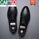 卡帝乐鳄鱼（CARTELO）男鞋夏季内增高镂空凉鞋商务休闲皮鞋男真皮英伦尖头正装透气潮鞋 黑色9928镂空平常 专柜同款 限时秒杀 38 专柜同款 限时秒杀