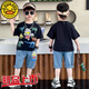 
G.DUCKKIDS Little Yellow Duck Children's Short Sleeve Set 2025 Summer Medium and Large Children's Clothing Street Boy Ultraman Two-Piece Set 1283 Set-White 130