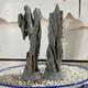 The raw stone is slotted and attached to the stone bonsai, which can be attached with elm, golden bean, fish tank, rockery, garden landscaping stone 27-30cm (slotted model will be shipped randomly)