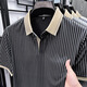 DVW International Herrenbekleidungsmarke T-Shirt Herren Kurzarm 2025 Sommer Daddy's Kleidung gestreift koreanische Mode Casual Polo Halbärmel Black 2xl 54 150-165Jin [Jin gleich 0,5 kg]