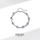 HKHL with certificate 925 silver natural tanzanite bracelet for women, sapphire bracelet, high-end birthday gift, natural tanzanite sapphire bracelet, certificate + light luxury gift box