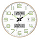 Polaris (POLARIS) luminous clock automatic time setting wall clock living room fashion home simple 2025 new smart clock wall hanging champagne gold-silent travel time calendar week temperature and humidity 12 inches diameter 30.5 cm