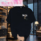 
MR.DE Platinum American casual cotton summer men's handsome and versatile loose printed short-sleeved round-neck T-shirt top MR. Burgundy short-sleeved (9887 front and back) 3XL Recommended (190-210Jin [Jin equals 0.5 kg])
