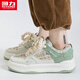Huili women's shoes 2025 autumn new thick-soled shoes for women comfortable and high-showing shoes for women Rice green 36