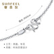 Youshu platinum necklace pt950 simple and fashionable O-shaped clavicle platinum necklace versatile pendant for your girlfriend O-shaped chain necklace 2.10g45cm