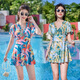 Feifei Yinman fat plus size swimsuit women's one-piece 2025 new model covering the flesh, conservative and slimming middle-aged and elderly mothers hot spring swimsuit red and blue XL 170 (weight 120-140Jin Jin equals 0.5 kg)
