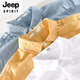 JEEP SPIRIT men's cotton linen lapel short-sleeved T-shirt loose shirt collar tops with neckline T-shirt linen summer clothes yunyi-9711 blue dark color. M