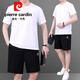 
Pierre cardin dad summer suit men's 2025 summer new round neck ice silk short-sleeved T-shirt shorts shorts for middle-aged and elderly sportswear 9922 royal blue [short sleeves + shorts] L