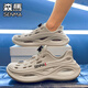 Senma Loch Schuhe Herren Sommerdicke Anti-Rutsch-Schlampe und lässige Bag-Zoe-Hausschuhe tragen trendige watende Strandsandalen Khaki 40