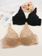 
Zilan Tiven bra brand counter genuine underwear for women without sponge thin style large breasts showing small side thin bra 7373 apricot skin color 75C