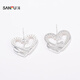 Sanfu City silk satin beige earrings pair, elegant and fashionable personalized jewelry accessories earrings 844230 15786 2 pieces