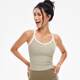 SPLAN-S++ comes with a cup sports vest for women to wear as a beautiful back dance yoga fitness suspender underwear quick-drying khaki green S
