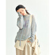 OCTOPUSME Octopus Home [Hollow Thin Style] Pullover Knit Sweater Women 2025 New Style Underwear Knit Sweater Light Blue S