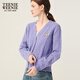 Teenie Weenie Bear Women's Wool Séter 2025 Autumn Nuevo cómodo Ségulo de cuello V de estilo academia de academia