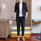 Heyu summer suit casual thin mid-sleeved plaid small suit men Korean style slim green men's seven-quarter sleeve jacket T9926-Grey M [90-105Jin[Jin equals 0.5 kg]]