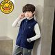 G.DUCKKIDS Hapiru children's vest spring and autumn boys' vest thickened autumn and winter polar fleece cardigan coat warm and trendy children's clothing navy blue 110 c