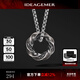 IDEAGEMER Thorns Möbius Ring S925 Silver Necklace Men's High-end Light Luxury Trendy Pendant Birthday Gift for Boyfriend Thorns Möbius Pendant + Rigid Chain 55CM